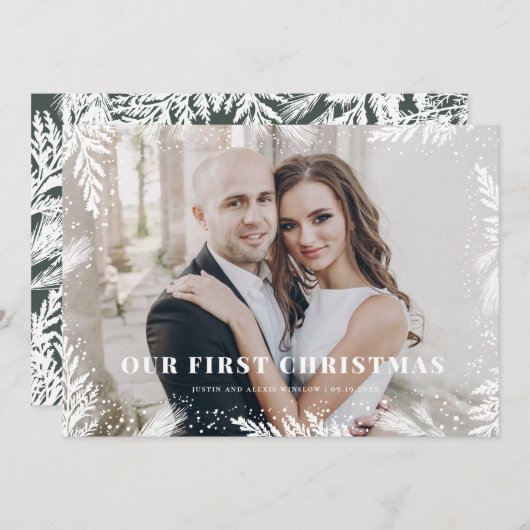 Onze eerste kerstkaart met kerstmis Pas getrouwd (Voorkant / Achterkant)