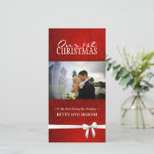 Onze eerste kerstkaarten feestdagenkaart (Staand voorkant)