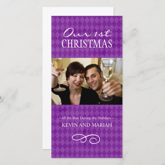 Onze eerste kerstkaarten feestdagenkaart (Voorkant / Achterkant)