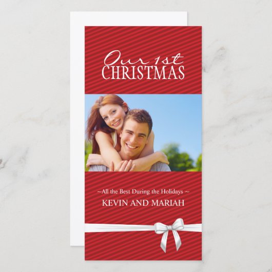 Onze eerste kerstkaarten feestdagenkaart (Voorkant / Achterkant)