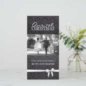 Onze eerste kerstkaarten feestdagenkaart (Staand voorkant)