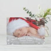 Onze eerste kerstkaartje feestdagenkaart (Staand voorkant)