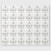 Onze eerste kerstkalligrafie Feestdagen Greenery Cadeaupapier (Vlak)