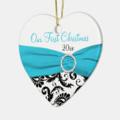 Onze eerste kerstkeepaardse versiering keramisch ornament (Links)