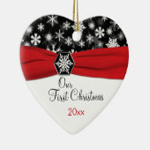 Onze eerste kerstkeepaardse versiering keramisch ornament (Rechts)