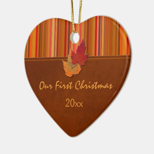 Onze eerste kerstkeepaardse versiering keramisch ornament (Links)