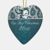 Onze eerste kerstkeepaardse versiering keramisch ornament (Links)