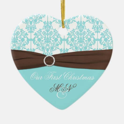 Onze eerste kerstkeepaardse versiering keramisch ornament (Voorkant)