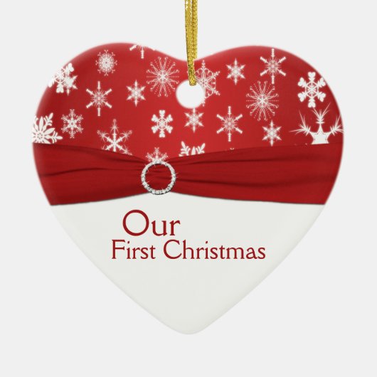 Onze eerste kerstkeepaardse versiering keramisch ornament (Voorkant)