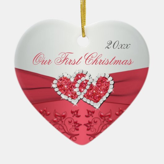 Onze eerste kerstkeepaardse versiering keramisch ornament (Voorkant)