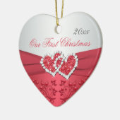 Onze eerste kerstkeepaardse versiering keramisch ornament (Links)