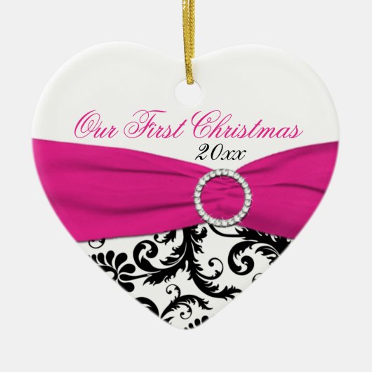 Onze eerste kerstkeepaardse versiering keramisch ornament (Voorkant)