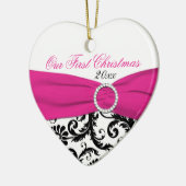 Onze eerste kerstkeepaardse versiering keramisch ornament (Links)