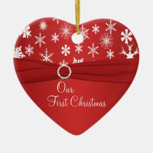 Onze eerste kerstkeepaardse versiering keramisch ornament (Voorkant)