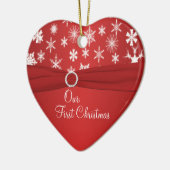 Onze eerste kerstkeepaardse versiering keramisch ornament (Links)