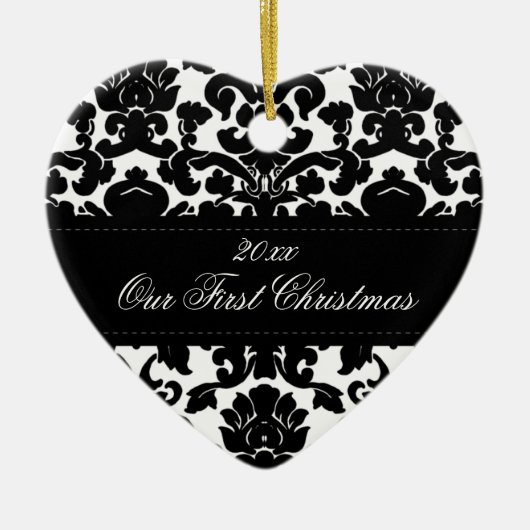 Onze eerste kerstkeepaardse versiering keramisch ornament (Voorkant)