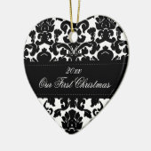 Onze eerste kerstkeepaardse versiering keramisch ornament (Links)