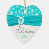 Onze eerste kerstkeepaardse versiering keramisch ornament (Rechts)