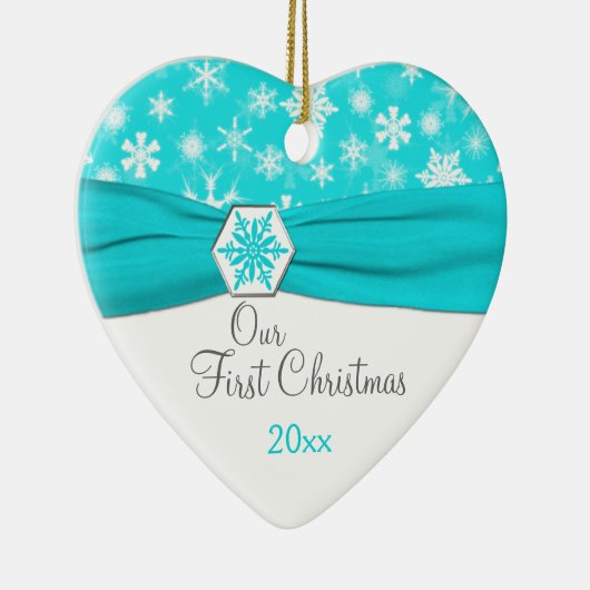 Onze eerste kerstkeepaardse versiering keramisch ornament (Rechts)