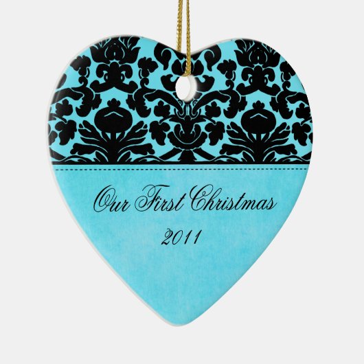 Onze eerste kerstkeepaardse versiering keramisch ornament (Rechts)