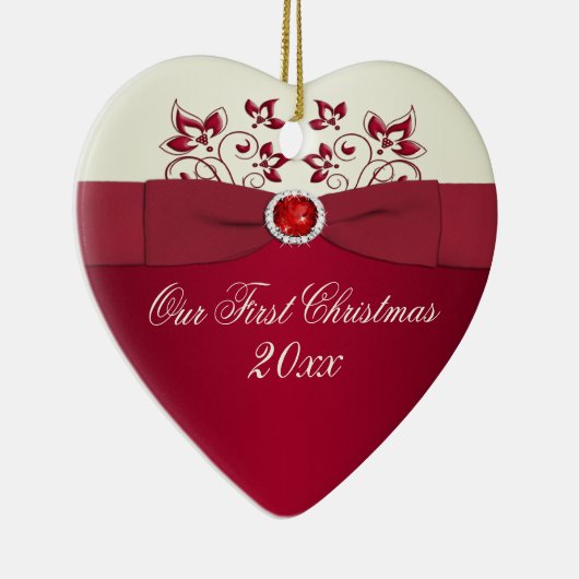 Onze eerste kerstkeepaardse versiering keramisch ornament (Rechts)