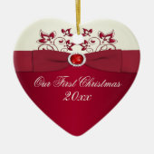 Onze eerste kerstkeepaardse versiering keramisch ornament (Voorkant)