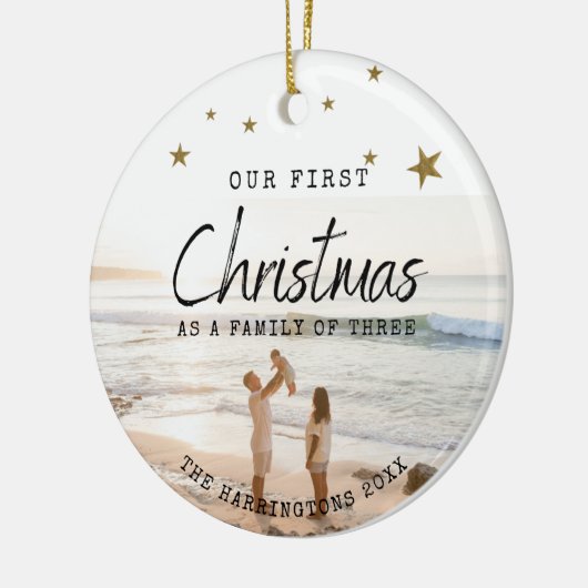 Onze eerste kerstkeramische versiering keramisch ornament (Links)