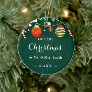 Onze eerste Kerstkerst met de hand bekroonde kerst Keramisch Ornament
