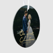 Onze eerste kerstkerstkerst met handschrift Kerstm Ornament (voorkant)