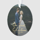 Onze eerste kerstkerstkerst met handschrift Kerstm Ornament (voorkant)