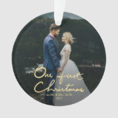 Onze eerste kerstkerstkerst met handschrift Kerstm Ornament (voorkant)