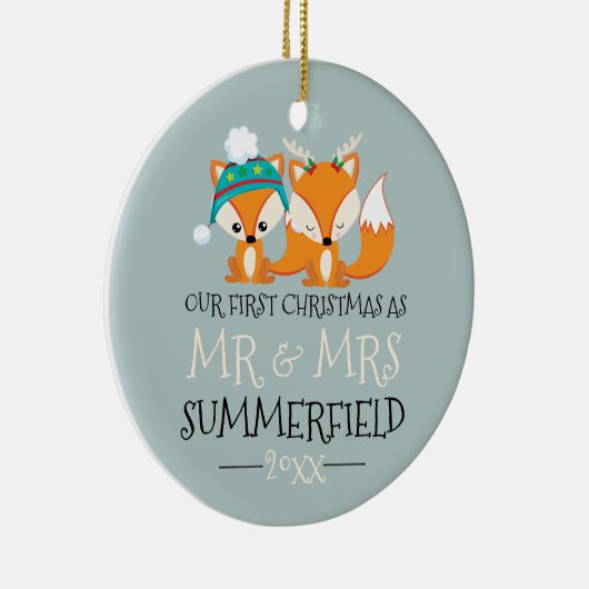 Onze eerste kerstkoeienkoeienkogels op maat keramisch ornament (Rechts)