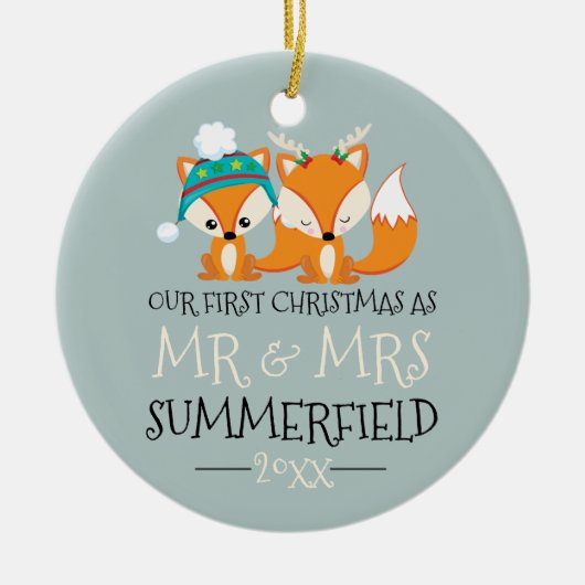 Onze eerste kerstkoeienkoeienkogels op maat keramisch ornament (Voorkant)