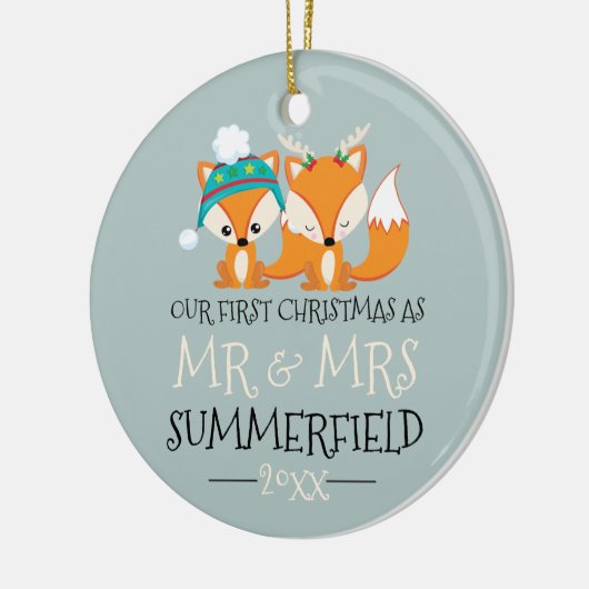 Onze eerste kerstkoeienkoeienkogels op maat keramisch ornament (Links)