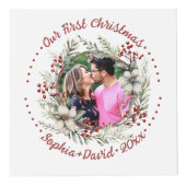Onze eerste kerstkrans bruiloft foto kubus (Voorkant)