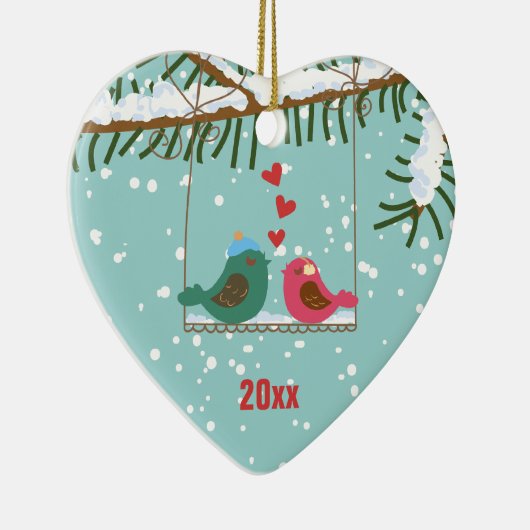 Onze eerste kerstliefhebberij, feestversiering keramisch ornament (Rechts)