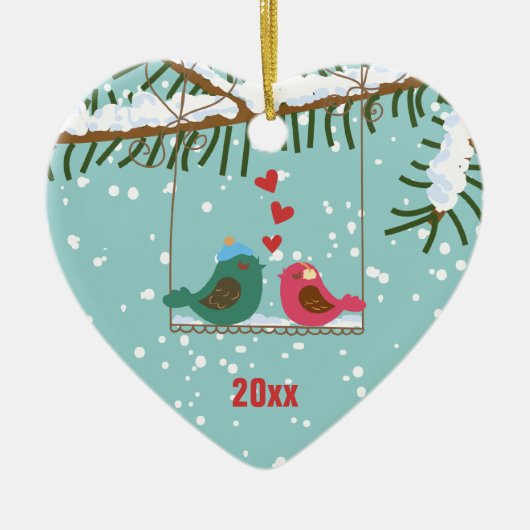 Onze eerste kerstliefhebberij, feestversiering keramisch ornament (Voorkant)