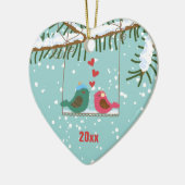 Onze eerste kerstliefhebberij, feestversiering keramisch ornament (Links)