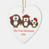 Onze eerste kerstmam pap Baby Aangepast kerstfeest Keramisch Ornament (Links)