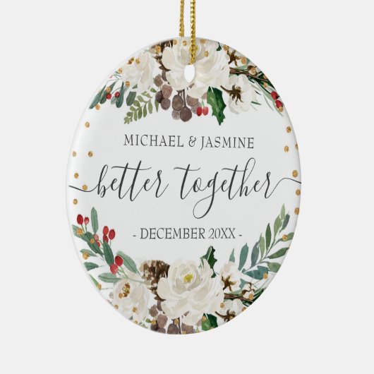 Onze eerste kerstman beter samen met bomen keramisch ornament (Rechts)