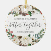 Onze eerste kerstman beter samen met bomen keramisch ornament (Voorkant)