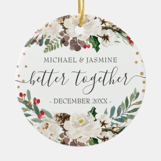 Onze eerste kerstman beter samen met bomen keramisch ornament (Voorkant)