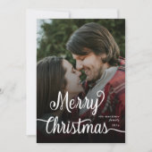 Onze eerste kerstman Chic Script Name Christmass C Feestdagenkaart (Voorkant)