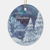 Onze eerste kerstman Grootouders geschilderd jaar Keramisch Ornament (Links)