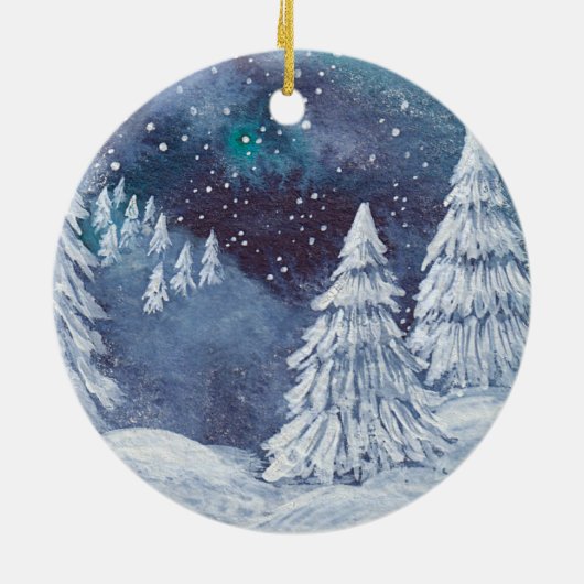 Onze eerste kerstman Grootouders geschilderd jaar Keramisch Ornament (Achterkant)