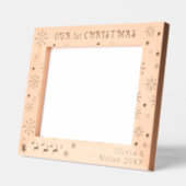 Onze Eerste Kerstman & Herten Paar Naam 10x8 Gegraveerde Lijstjes (Links)