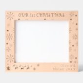 Onze Eerste Kerstman & Herten Paar Naam 10x8 Gegraveerde Lijstjes (Voorkant)