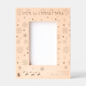 Onze Eerste Kerstman & Herten Paar Naam 4x6 Gegraveerde Lijstjes (Voorkant)