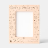 Onze Eerste Kerstman & Herten Paar Naam 5x7 Gegraveerde Lijstjes (Voorkant)