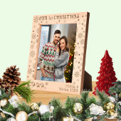 Onze Eerste Kerstman & Herten Paar Naam 8x10 Gegraveerde Lijstjes